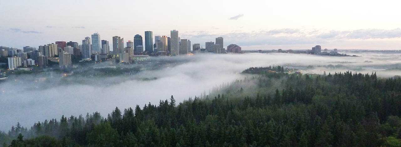 Edmonton River in the mist