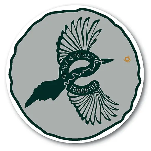 edmonton sticker with magpie